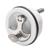Whitecap Compression Handle CP Zamac/White Nylon Locking Fresh Water Use Only [S-1415WC] Latches - at Werrv