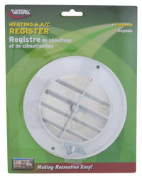 Valterra Wall/Ceiling Vent Cover, 4" I.D. x 5-1/2" O.D., White, Carded [A10-3335VP] RV Vent Covers - at Werrv
