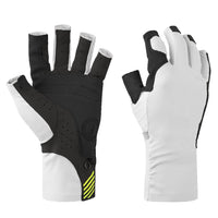 Mustang Traction UV Open Finger Gloves - White  Black - Large [MA6007-267-L-267] Apparel - at Werrv