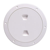Beckson 6" Smooth Center Screw-Out Deck Plate - White [DP60-W] - at Werrv