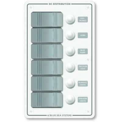 Blue Sea 8273 Water Resistant Panel - 6 Position - White - Vertical [8273] - at Werrv