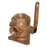 GROCO 4" Bronze Flanged Seacock  Adaptor w/3" NPT Side Port [SBV-4000-P] Fittings - at Werrv