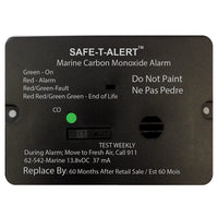Safe-T-Alert 62 Series Carbon Monoxide Alarm w/Relay - 12V - 62-542-R-Marine - Flush Mount - Black [62-542-R-MARINE-BL] - at Werrv