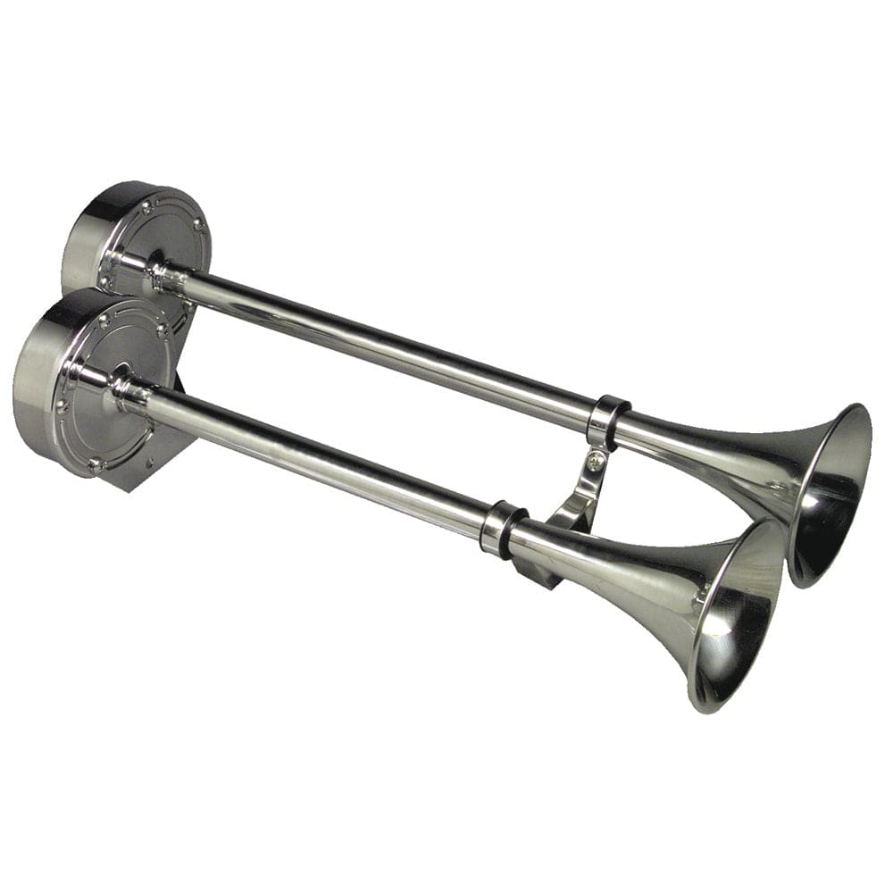 Schmitt  Ongaro Deluxe All-Stainless Dual Trumpet Horn - 12V [10028] - at Werrv