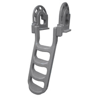 Dock Edge Stand-Off Flip-Up Polyethylene Roto Molded 4-Step Dock Ladder - Grey [2084-F] - at Werrv