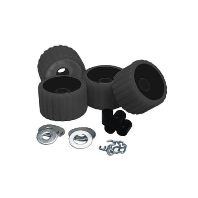 C.E. Smith Ribbed Roller Replacement Kit - 4 Pack - Black [29210] - at Werrv