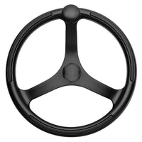 Schmitt  Ongaro Primus Wheel 13.5" Black 3/4" Tapered Shaft w/Knob Finger Grips - Black Powder Coat [742132BFGK] Steering Wheels - at Werrv