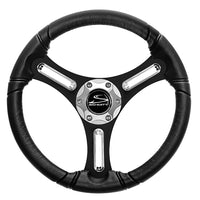 Schmitt  Ongaro Torcello 14" Wheel - 03 Series - Polyurethane Wheel w/Chrome Trim  Cap - Brushed Spokes - 3/4" Tapered Shaft [PU033104-12] Steering Wheels - at Werrv
