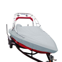 Carver Sun-DURA Specialty Boat Cover f/18.5 Sterndrive V-Hull Runabouts w/Tower - Grey [97123S-11] - at Werrv